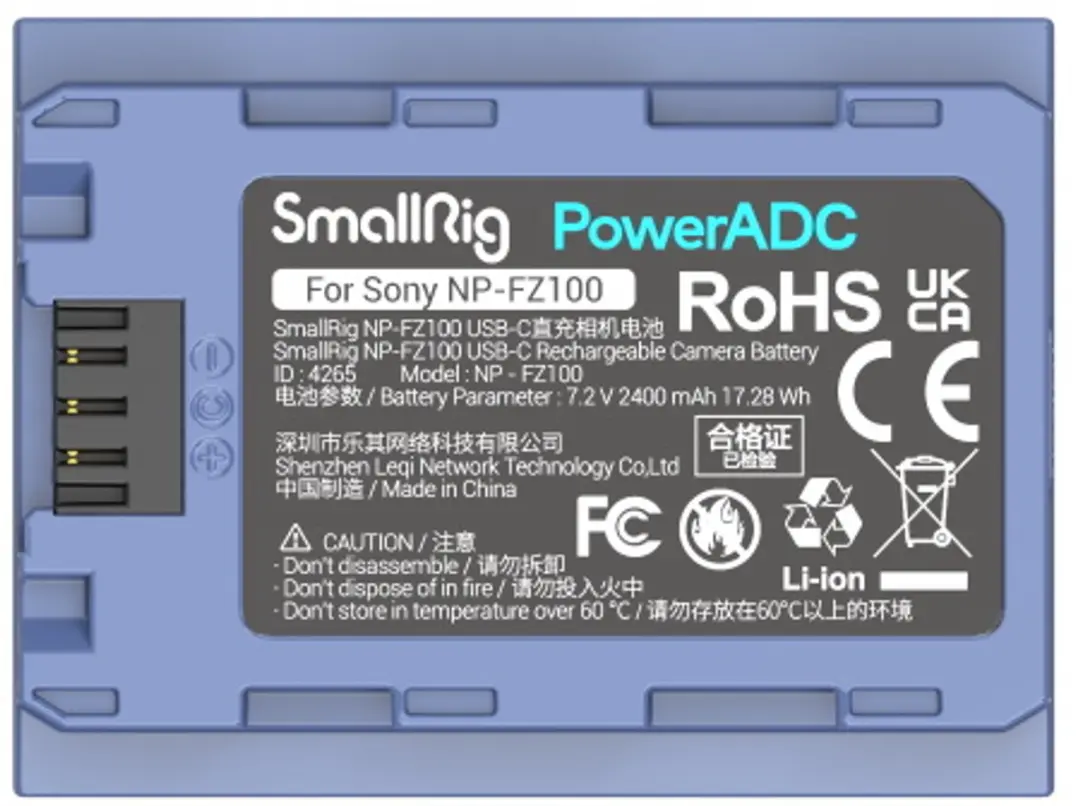 Smallrig 4265B NP-FZ100 Accu - 2400mAh