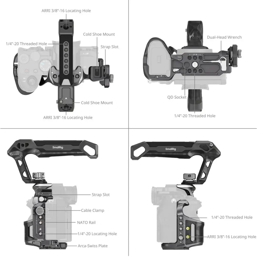 SmallRig 6031 Advanced Rhinoceros Cage Kit - Sony Alpha 7 IV/V/R V - Zwart