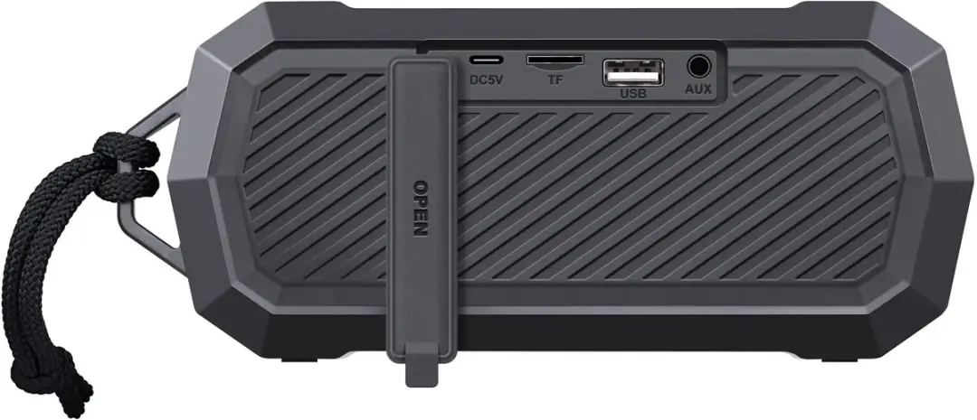 Defender Octagon Serie Blauwe Speaker 5W - Bluetooth 5.1 - IPX5 - Transparent - afbeelding 6 van 6