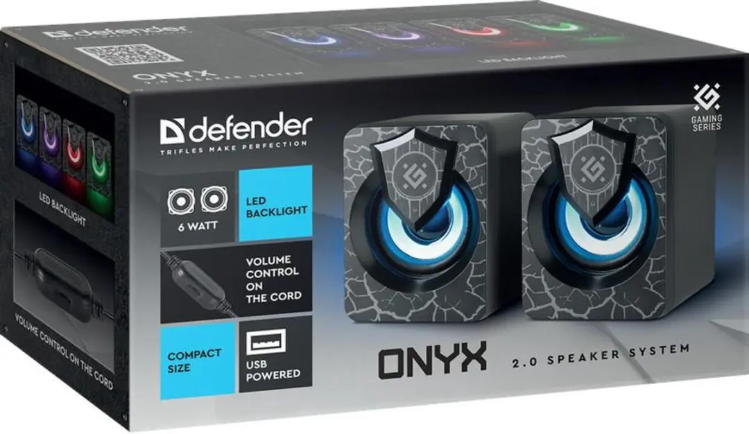Defender Onyx Serie Luidsprekers 6W - USB - Grijs