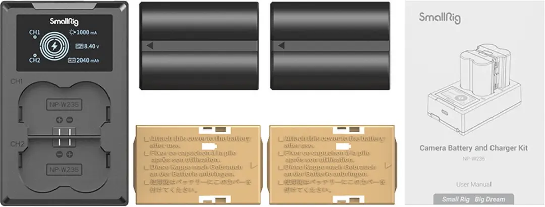 SmallRig 3822 NP-W235 Camera Accu & Oplader - 2040mAh