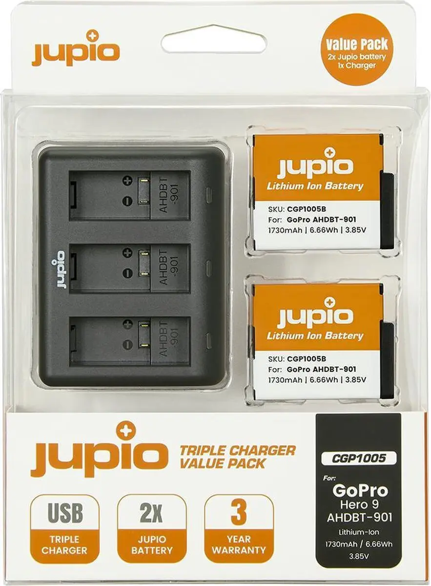 Jupio GoPro HERO9 AHDBT-901 Accu Value Pack