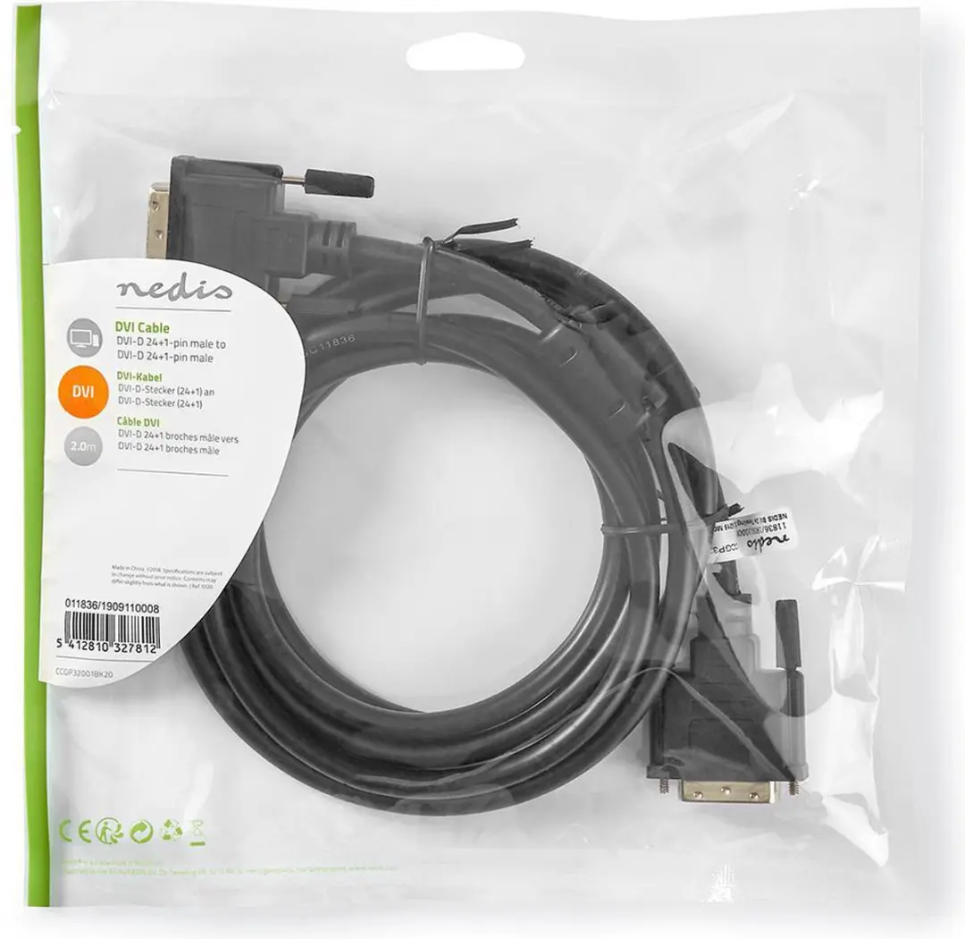 Nedis DVI-D Kabel CCGL32001BK20 - 2.00m - Zwart
