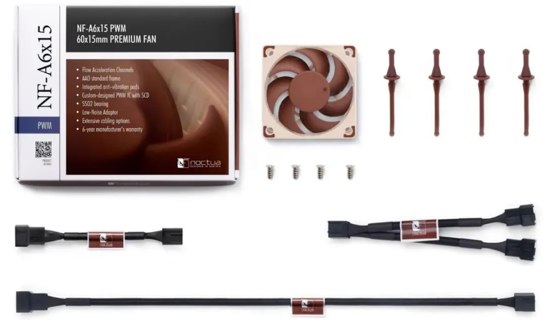 Noctua NF-A6x15 PWM Ventilator 60mm - 13.77 cfm