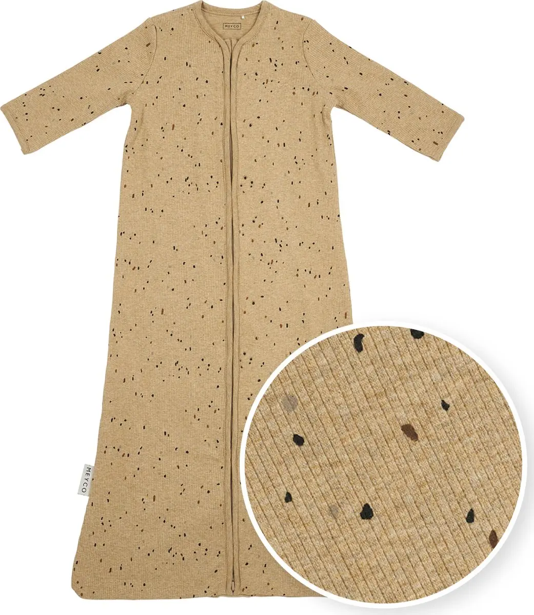 Meyco Baby Rib Mini Spot Slaapzak 110cm - 1.0 TOG - Toffee Melange