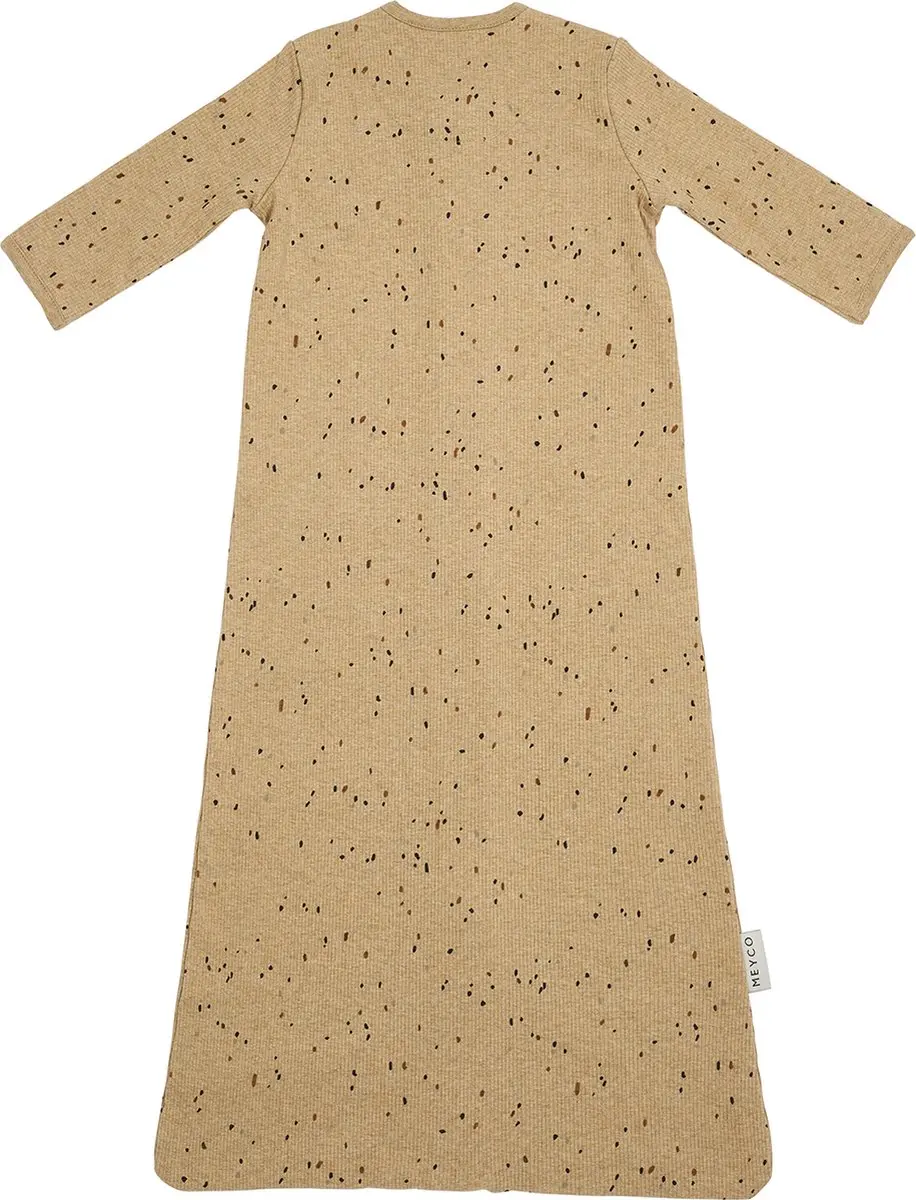 Meyco Baby Rib Mini Spot Slaapzak 110cm - 1.0 TOG - Toffee Melange - afbeelding 3 van 6