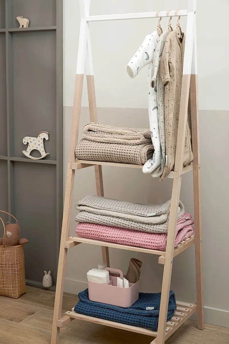 Meyco Baby Rib Mini Spot Slaapzak 110cm - 1.0 TOG - Toffee Melange - afbeelding 5 van 6