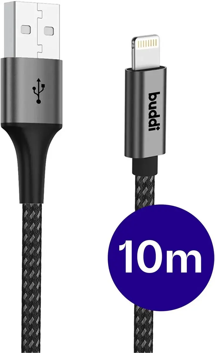 Buddi Flex USB-A naar Lightning Kabel 12W 10M