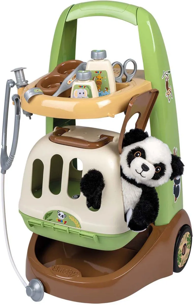 Smoby Zoo Veterinarian Trolley - Panda Plush Multicolor - afbeelding 6 van 6