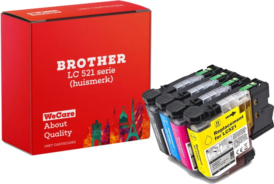 weCare LC521VAL Inktcartridges 4 Stuks