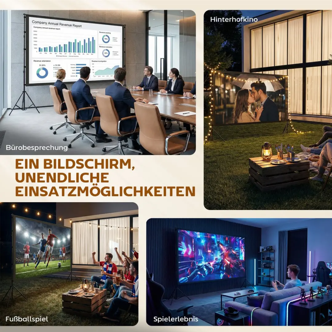Homcom Projectiescherm 263x148cm - Zwart - inclusief statieven