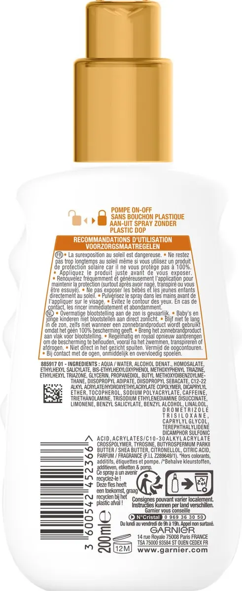 Garnier Ambre Solaire Ideal Bronze Zonnebrandspray SPF 20 - 200ml