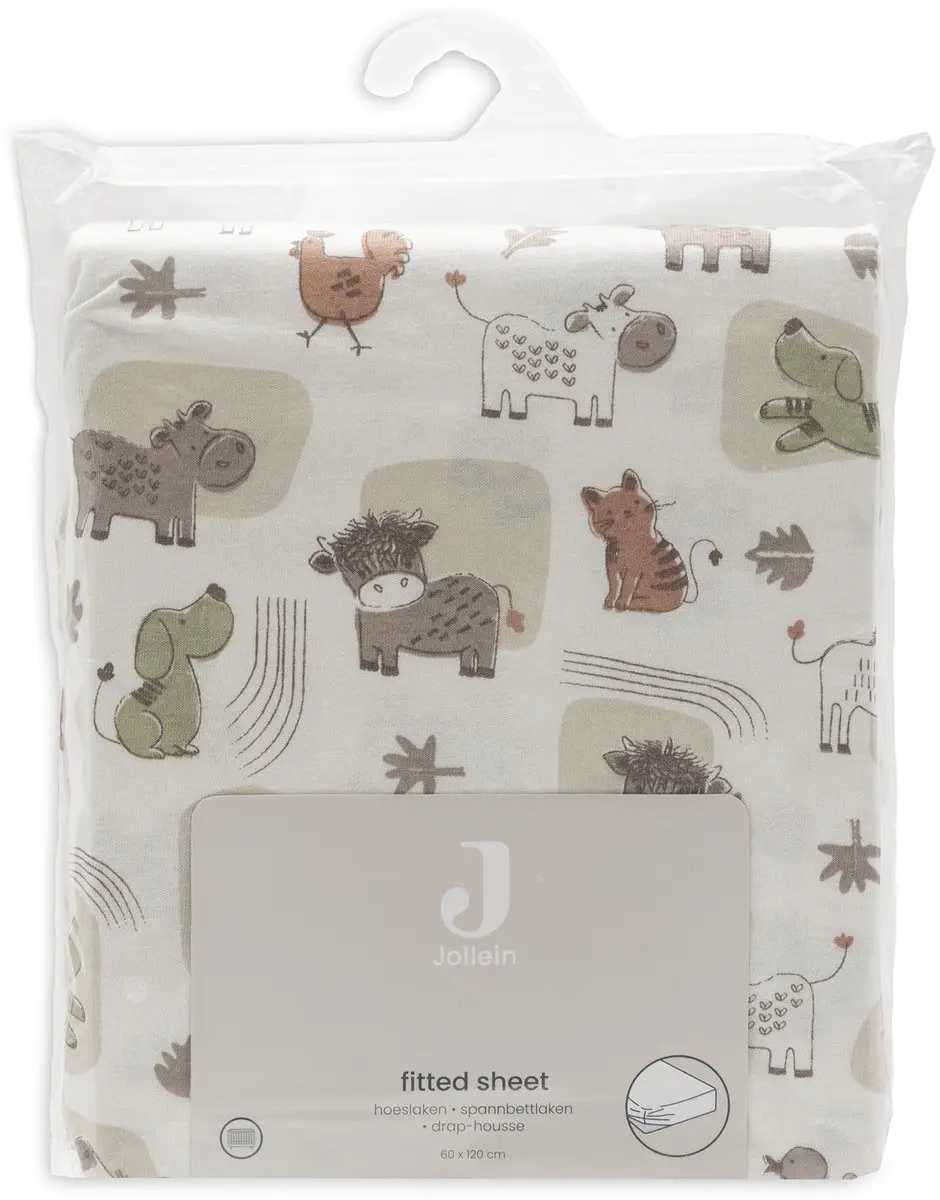 Jollein Hoeslaken Ledikant 60x120cm Jersey Barn Buddies