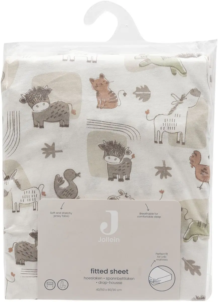 Jollein Hoeslaken Ledikant 60x120cm Jersey Barn Buddies