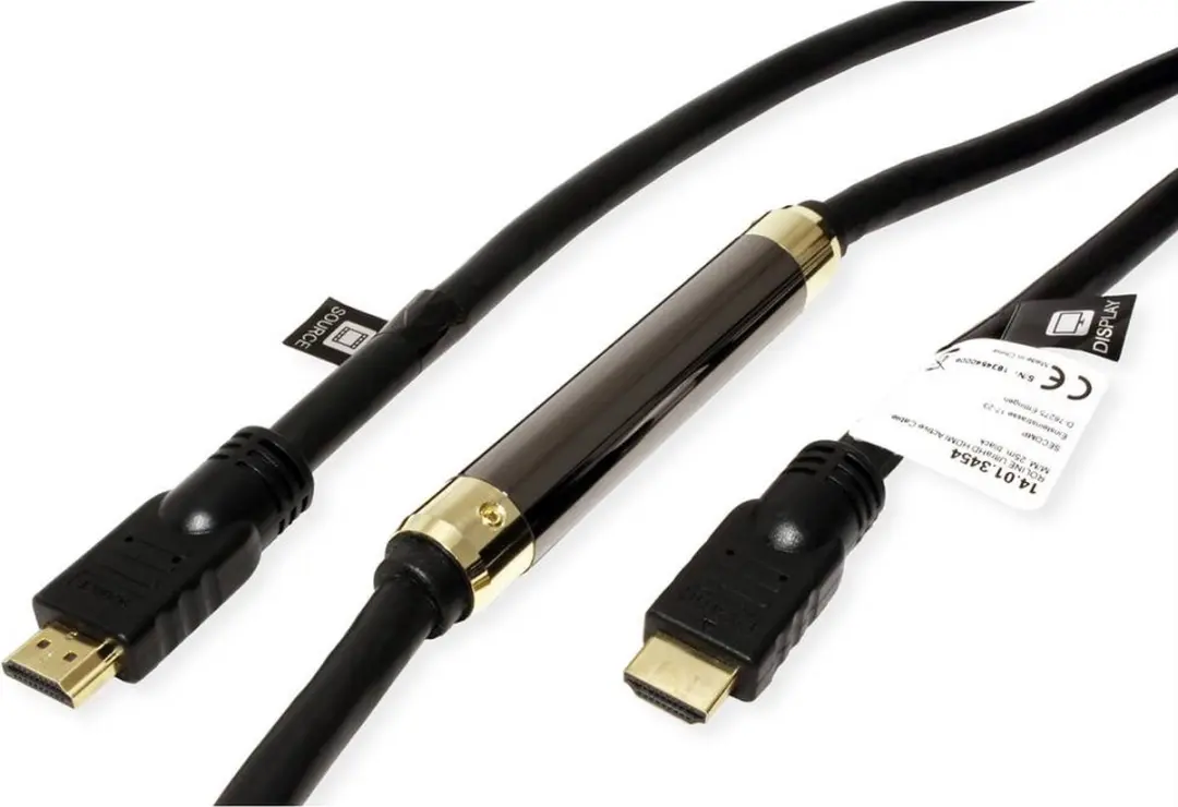 Roline UHD HDMI 4K Kabel met Repeater 10m - Zwart