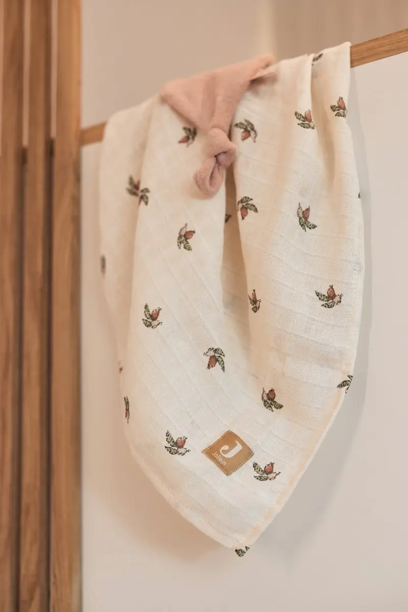 Jollein Hydrofiele Doek Small 70x70cm - Rosehip - 3 Stuks - afbeelding 6 van 6