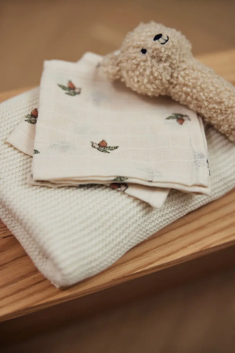 Jollein Hydrofiele Doek Small 70x70cm - Rosehip - 3 Stuks - afbeelding 5 van 6
