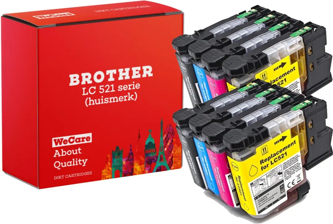 weCare LC521VAL Inktcartridges 8 Stuks