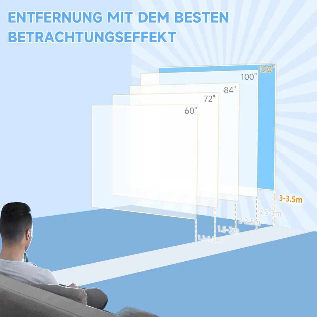 Homcom Beamer-Scherm Kunststof 293,5x176cm - Wit