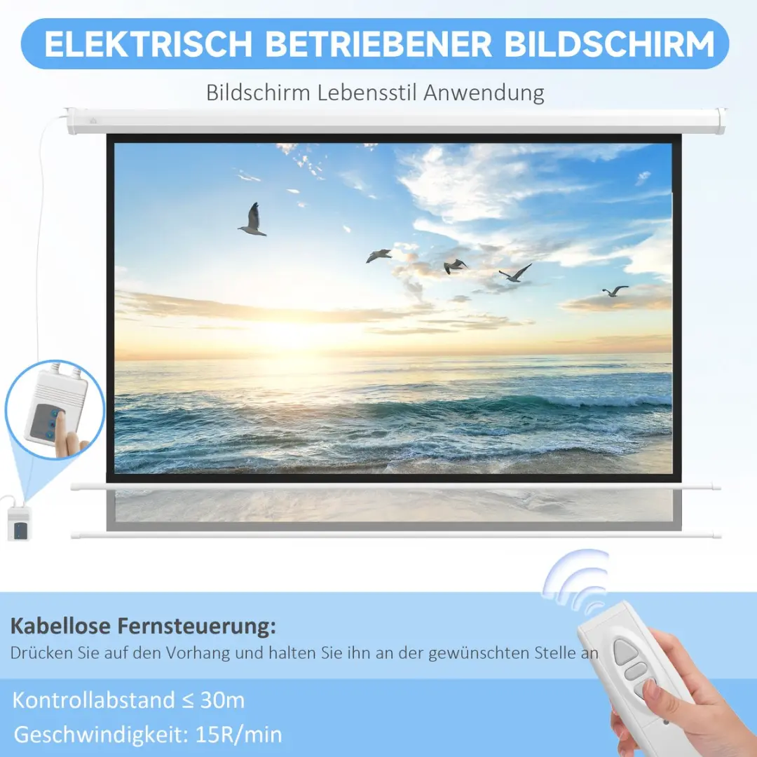 Homcom Beamer-Scherm Kunststof 293,5x176cm - Wit - afbeelding 6 van 6