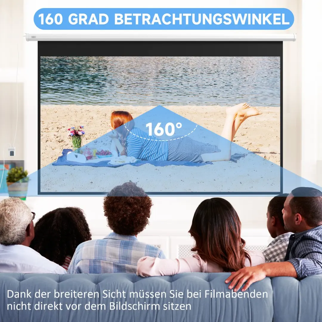 Homcom Beamer-Scherm Kunststof 293,5x176cm - Wit
