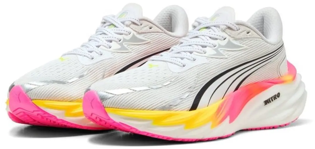 PUMA Velocity Nitro 4 Wns Hardloopschoenen - 38 - Weg - Puma White/Glowing Red/Poison Pink