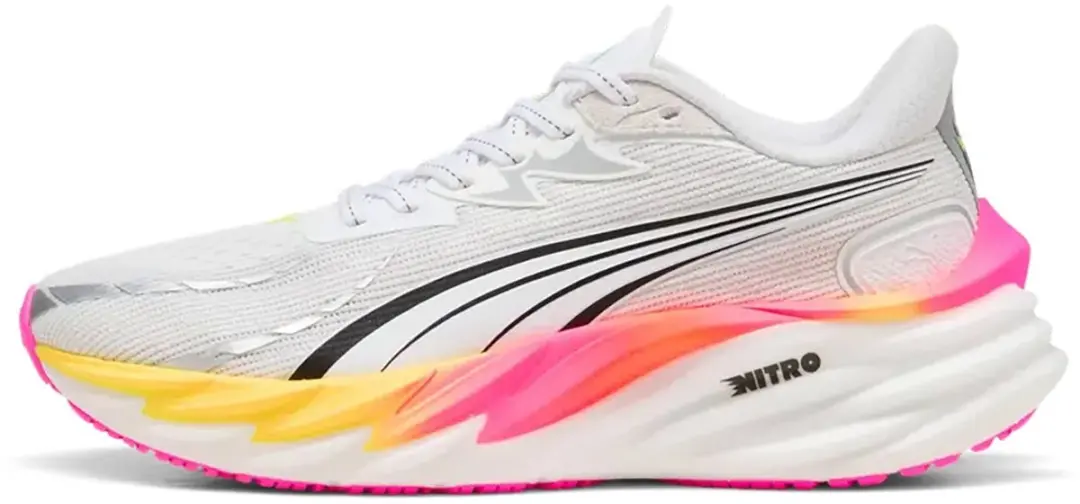 PUMA Velocity Nitro 4 Wns Hardloopschoenen - 38 - Weg - Puma White/Glowing Red/Poison Pink