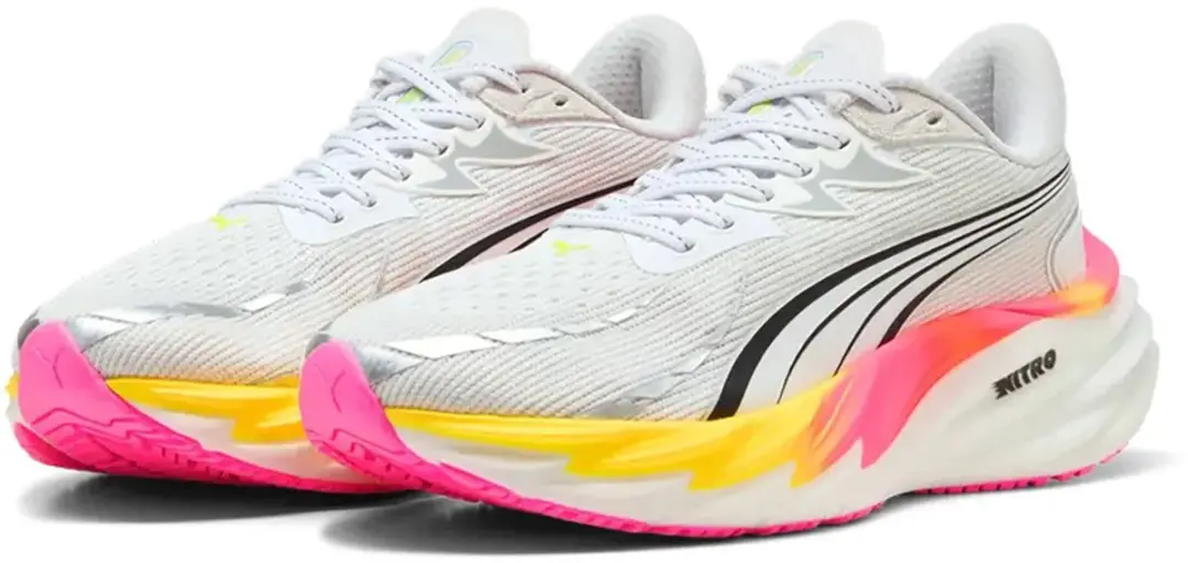 PUMA Velocity Nitro 4 Wns Hardloopschoenen - 38 - Weg - Puma White/Glowing Red/Poison Pink