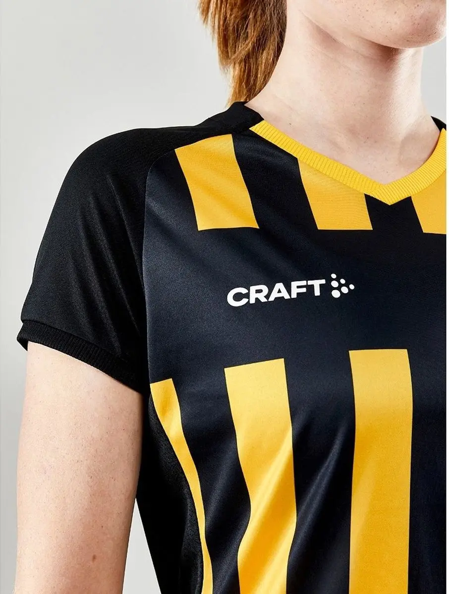 Craft Progress 2.0 Stripe Shirt Dames - Geel/Zwart L