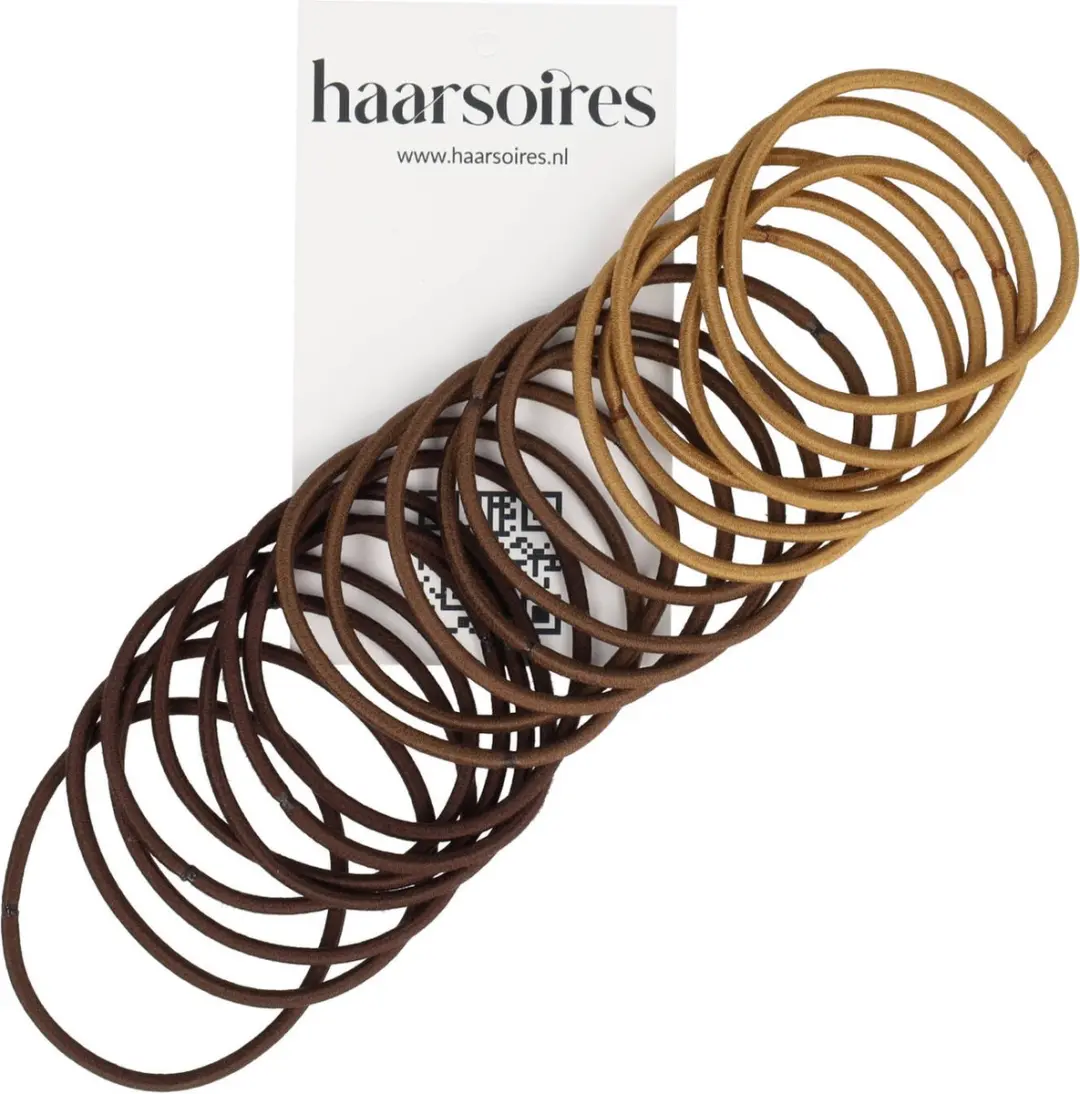 Haarsoires Haarelastieken Basic - 20 Stuks - Bruin