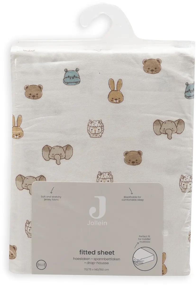 Jollein Hoeslaken Jersey Ledikant 70/75x140/150cm - Bruin