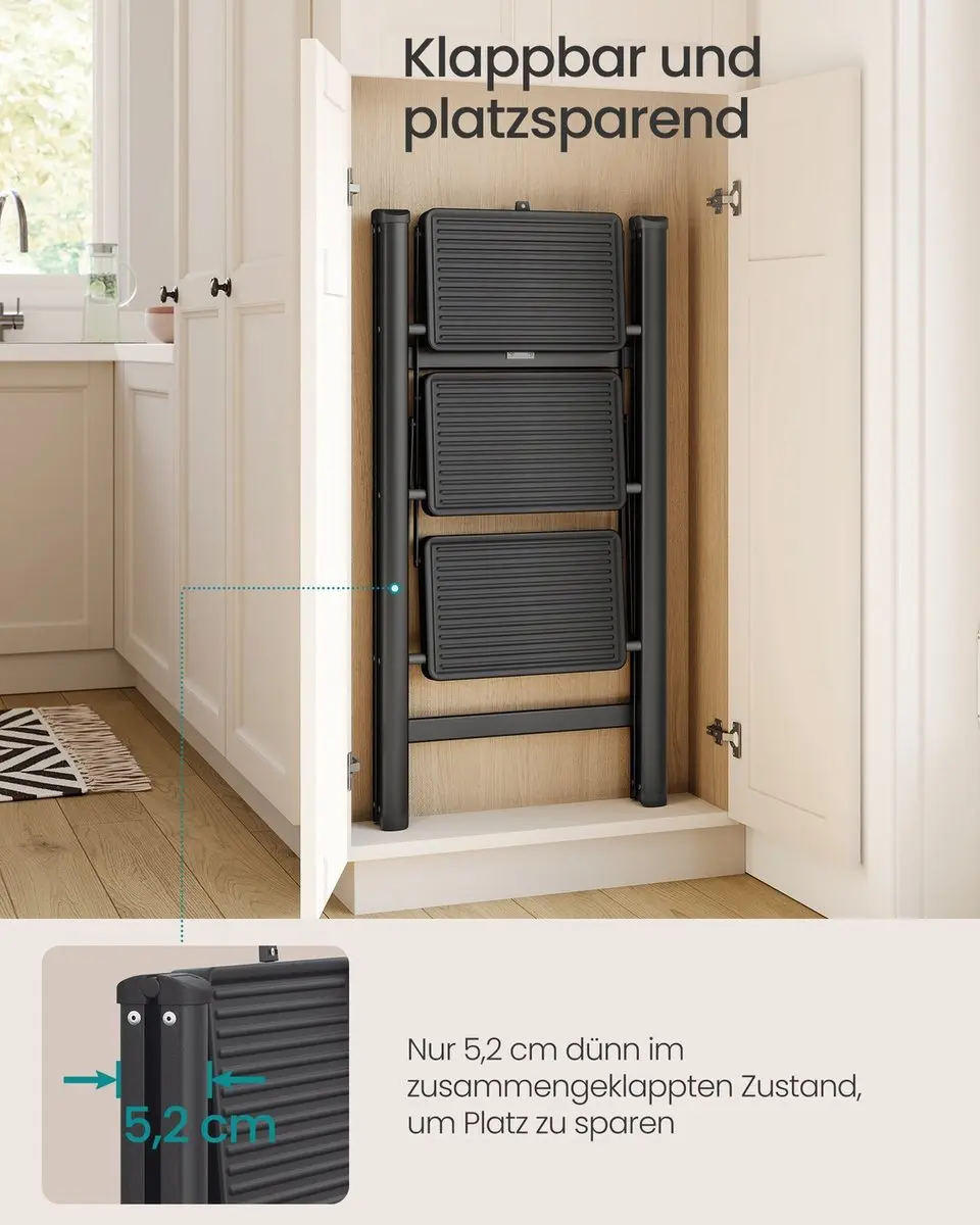 Songmics Huishoudtrap 73,5cm - Zwart