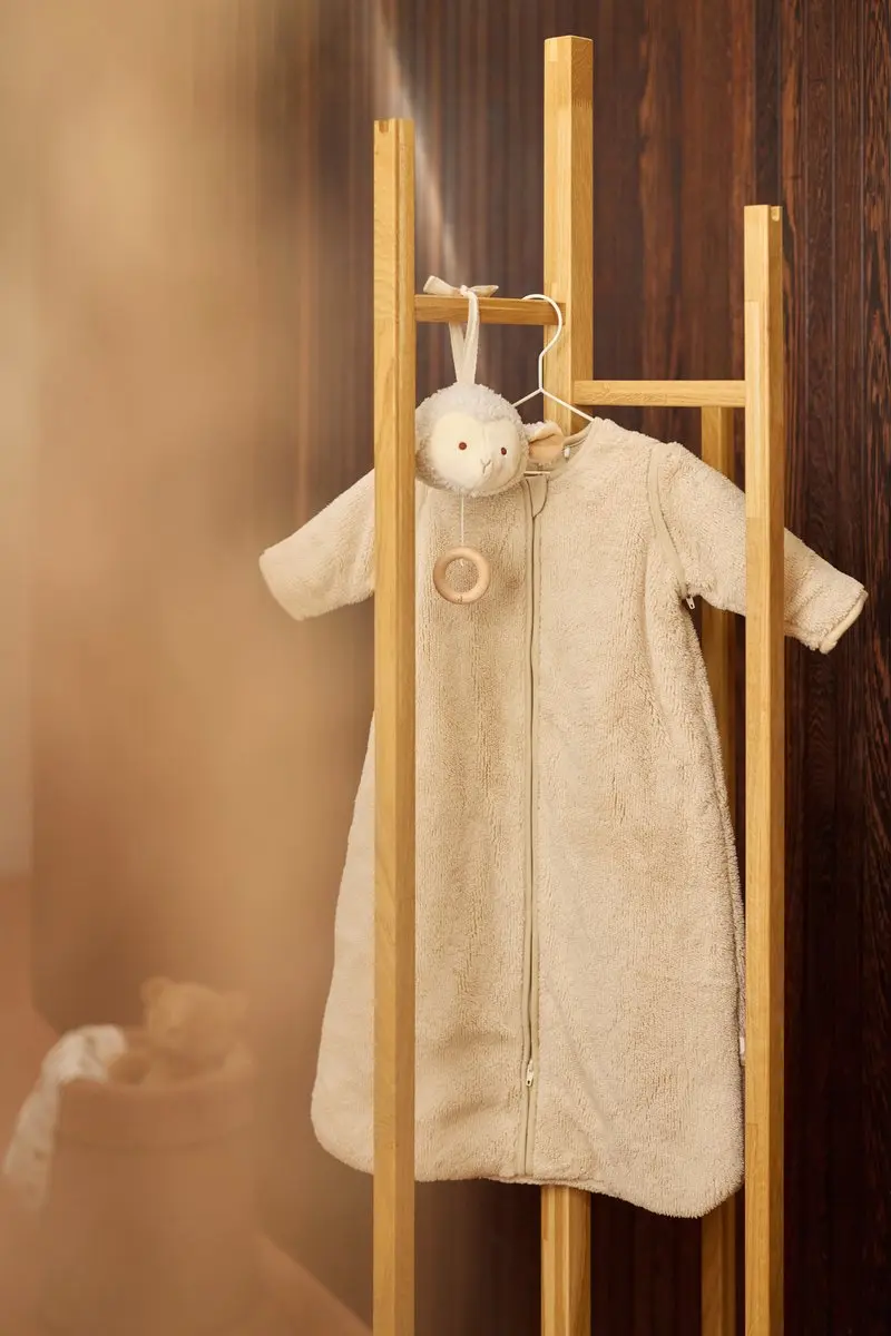 Jollein Slaapzak Baby 70cm Fluffy - Afritsbare mouw - Sand - afbeelding 6 van 6