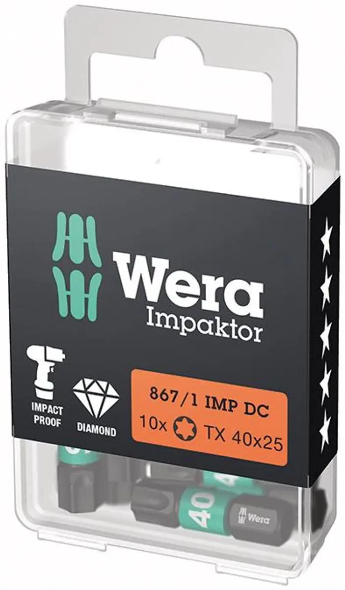 Wera 10x Bit T40 867/1 IMP DC