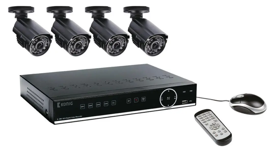 König Beveiligingsopnameset Nds_SAS-SETDVR45 - 4 Camera's 500GB