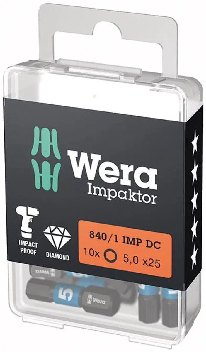 Wera 10x Bit 840/1 IMP DC 5mm