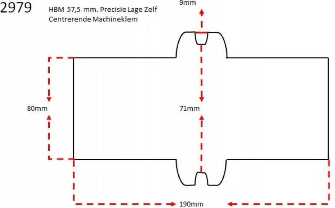 HBM 57,5mm Precisie Lage Zelfcentrerende Machineklem