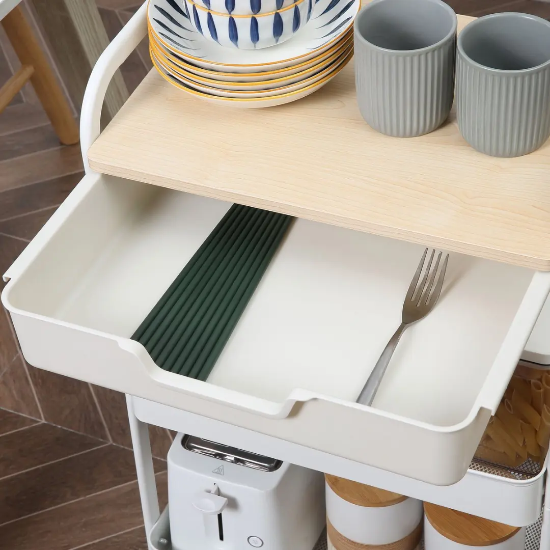 Homcom Gebruikswagen Staal 43,9x30,5x75,6cm Wit