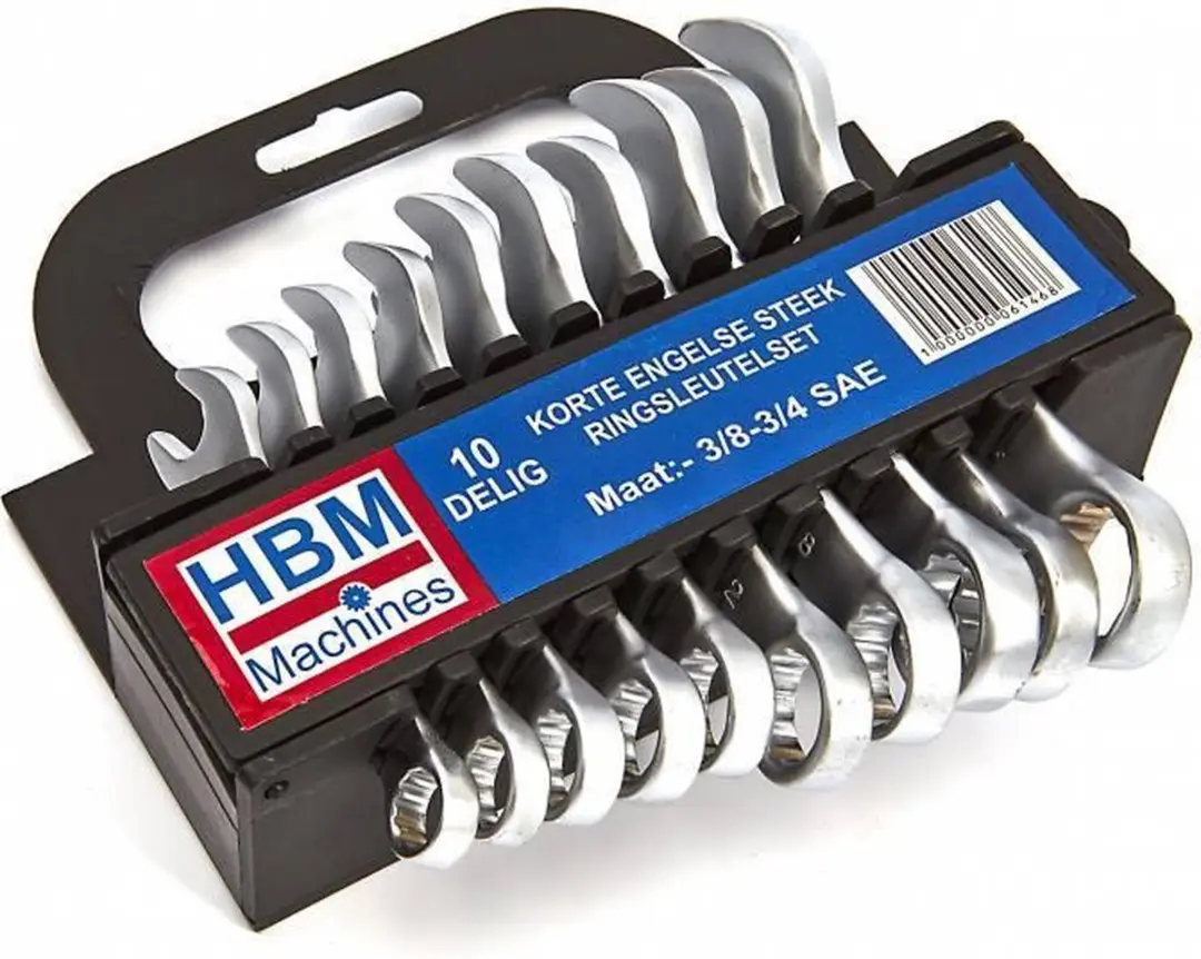 HBM 10-delige Steek Ringsleutelset 3/8"-3/4"