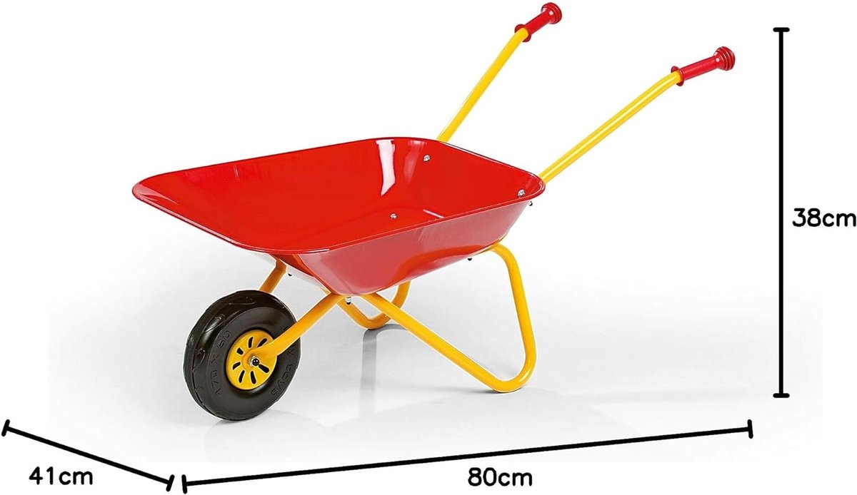 Rolly Toys Metalen Kruiwagen - Rood voor kinderen - 3+ jaar