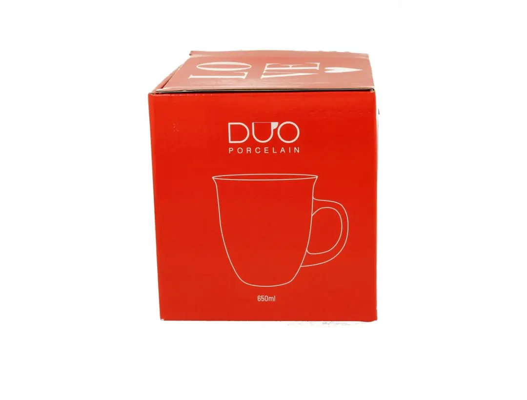 Duo Mok 650ml - Kleurrijke Hartjes New Bone China