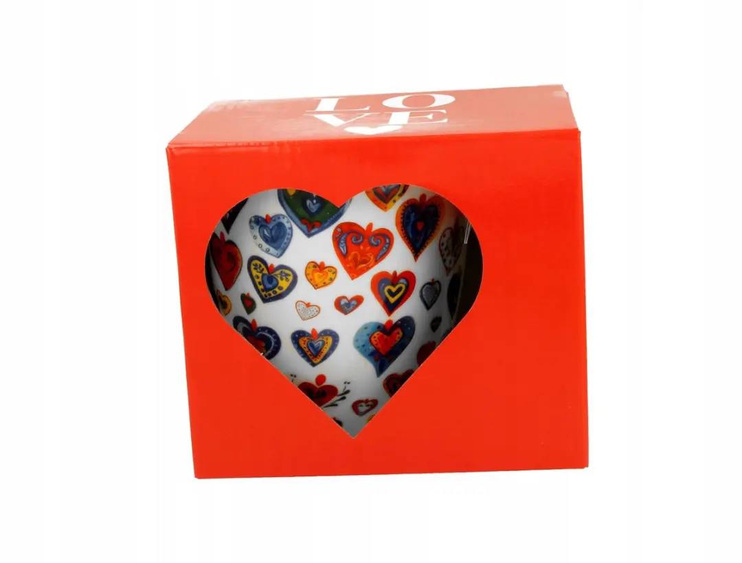 Duo Mok 650ml - Kleurrijke Hartjes New Bone China