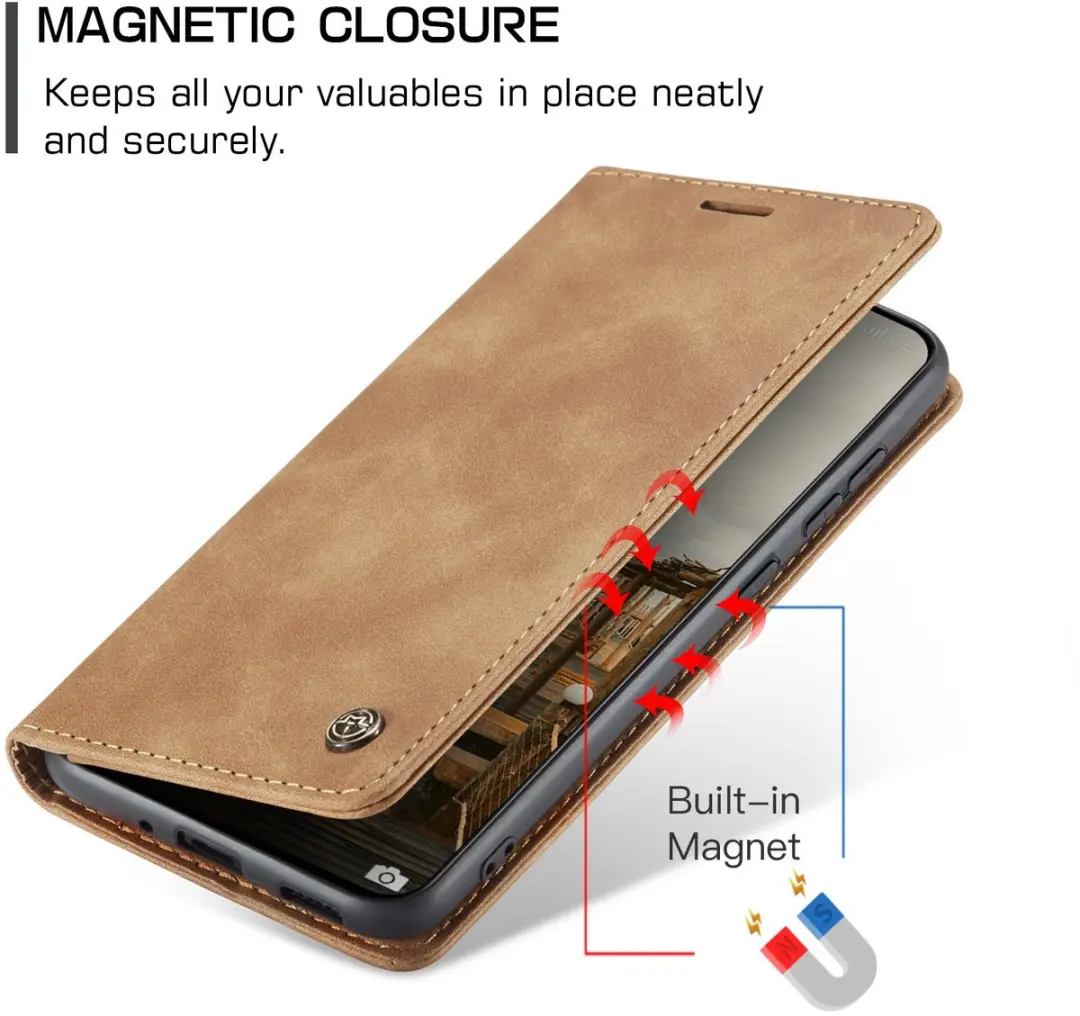 Caseme 013 Book Case Hoesje Xiaomi 17T Pro - 2 Pasjes - Bruin