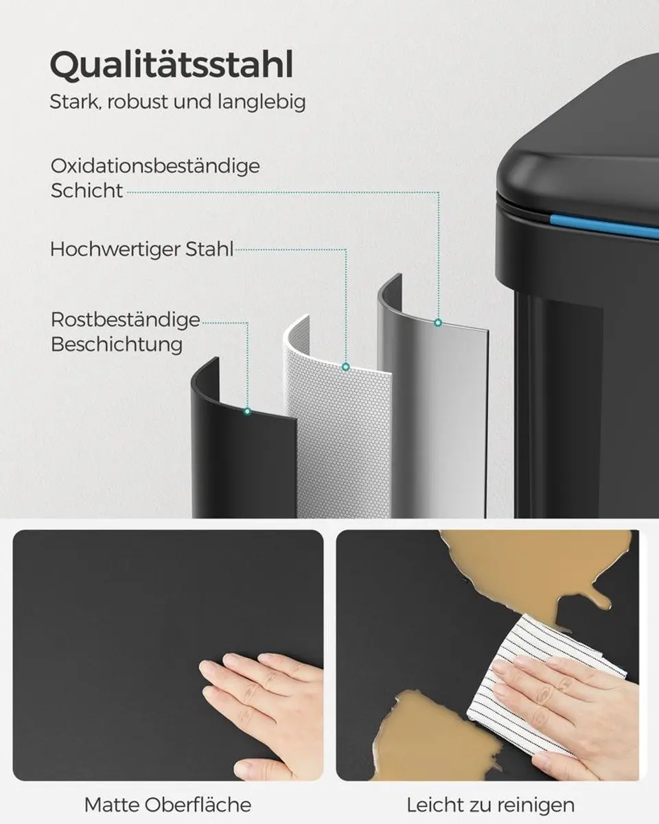 Songmics LTB40B02 Keukenvuilnisemmer 2x20L - Zwart