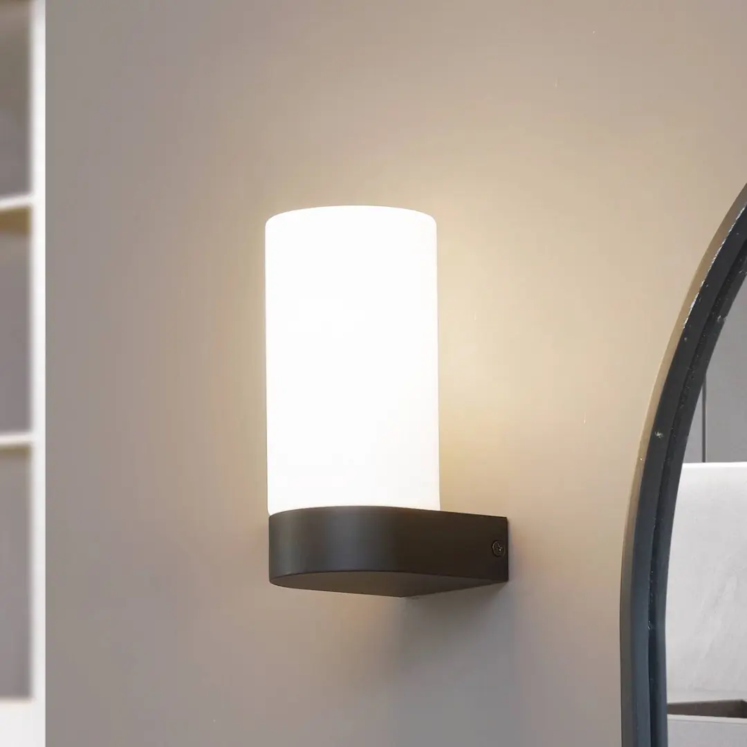 Lucande Wandlamp Glas Staal 1 Licht E14