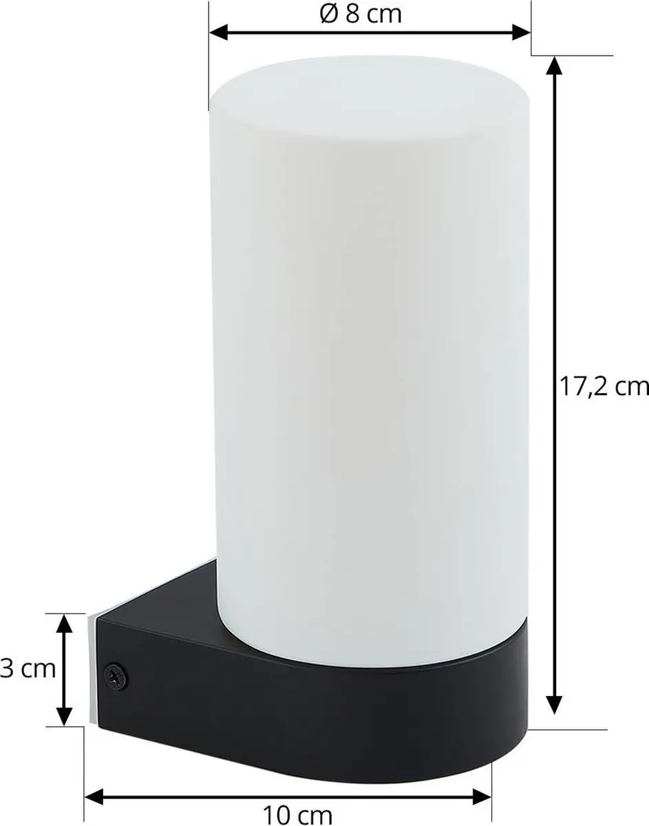 Lucande Wandlamp Glas Staal 1 Licht E14 - Zwart/Wit - afbeelding 6 van 6