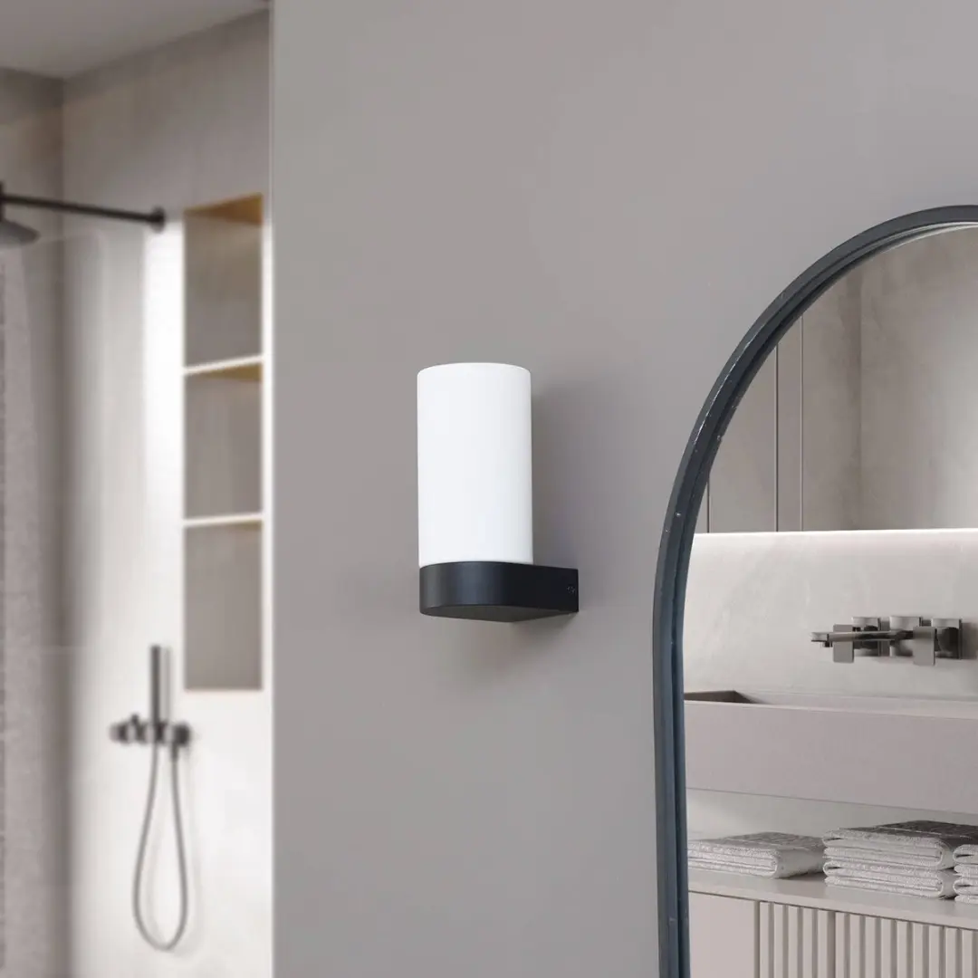 Lucande Wandlamp Glas Staal 1 Licht E14 - Zwart/Wit