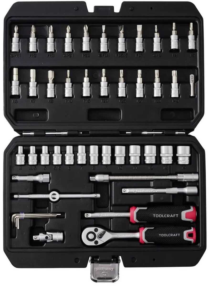 TOOLCRAFT TO-10675383 Bit- en Steeksleutelset 48-delig