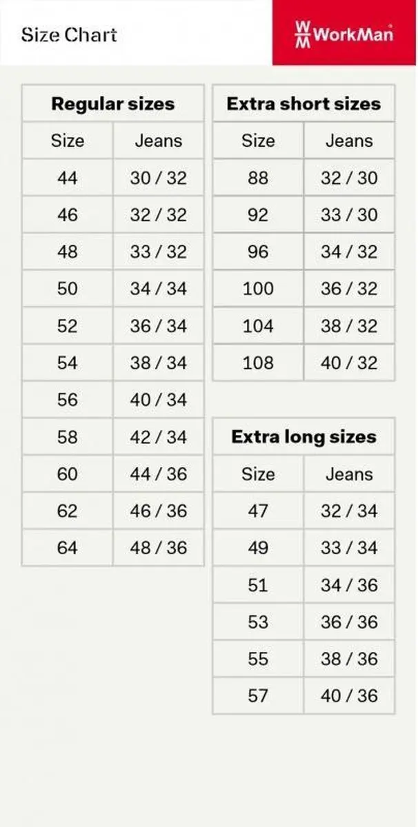 Workman Classic Trousers 52 - Wit