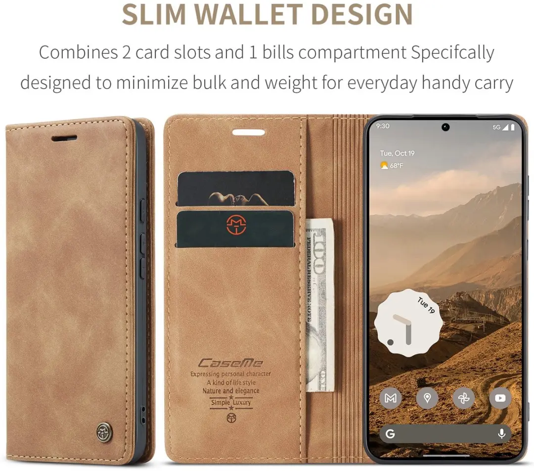 Caseme 013 Book Case Hoesje Google Pixel 11 Pro XL - Bruin
